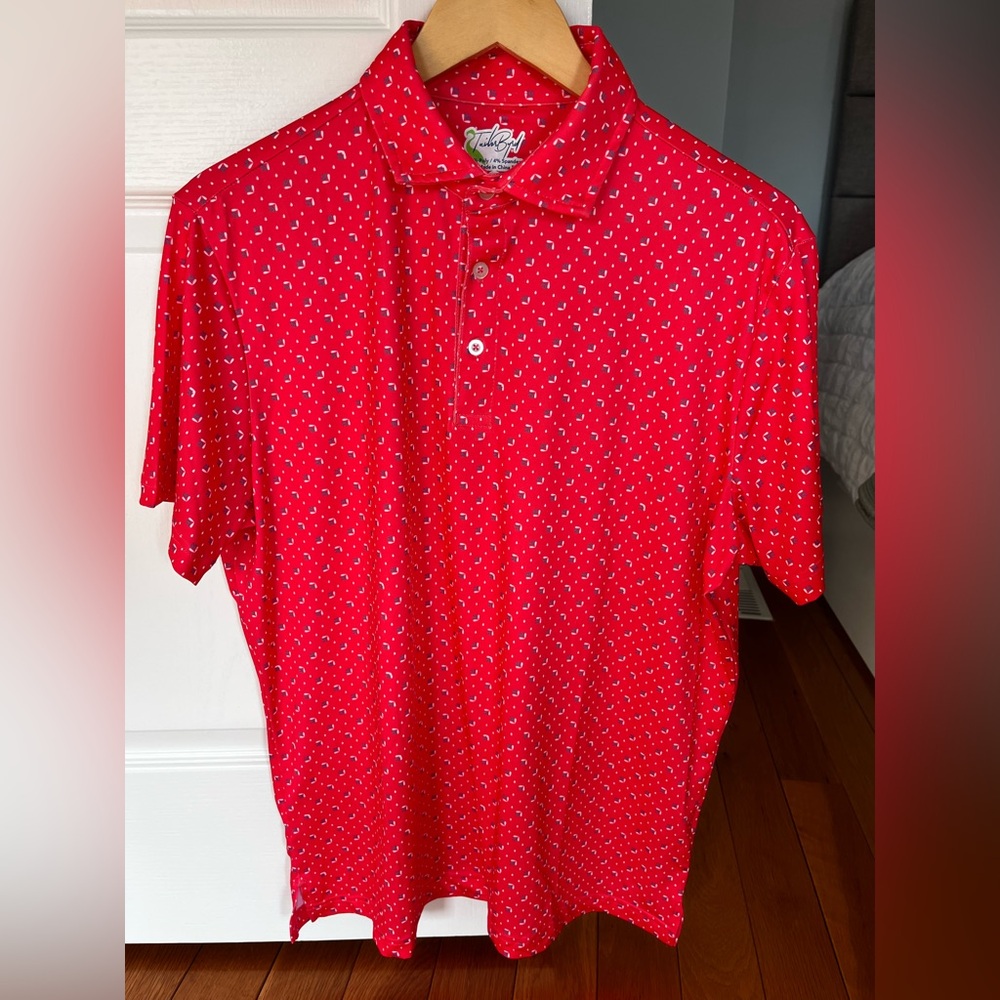 Tailorbyrd Mens Golf Polo Size Medium Style# M22422P Color Red